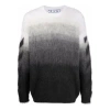 Off-white Men's  Fw21 Plush Gradient Round Neck Long Sleeves Pullover Wool Sweater Loose Fit Autumn B In Gray