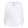 Off-white Men's  Fw21 Rubber Strap Long Sleeves Slim Fit White T-shirt In White
