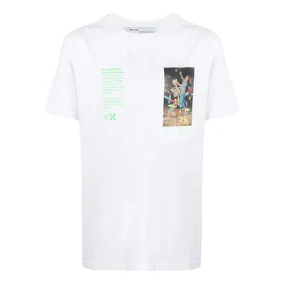 Off-white Men's  Fw22 Alphabet Character Printing Round Neck Short Sleeve White T-shirt