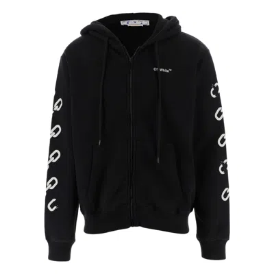 Off-white Men's  Fw22 Chain Logo Printing Zipper Loose Fit Autumn Black