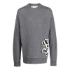Off-white Men's  Fw22 Knit Long Sleeves Round Neck Wool Sweater Gray