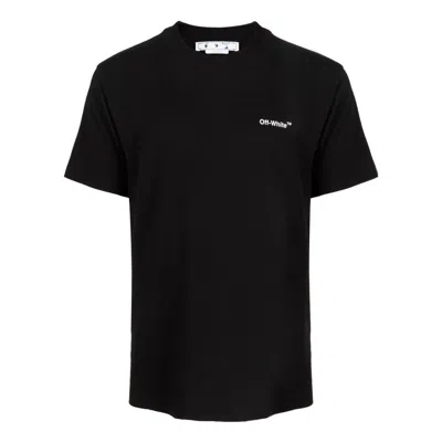 Off-white Men's  Fw22 Logo Printing Round Neck Pullover Short Sleeve Black T-shirt