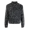 Off-white Men's  Fw22 Paint Splash Effect Single Breasted Jacket Denim Black