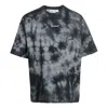 Off-white Men's  Fw22 Tie Dye Logo Printing Round Neck Short Sleeve Loose Fit Gray T-shirt In Black