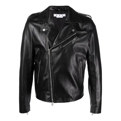 Off-white Men's  Fw22 Twill Printing Zipper Jacket Black