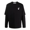 Off-white Men's  Gradient Arrow Long Sleeves Loose Fit Black T-shirt In Black