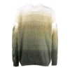 Off-white Men's  Gradient Effect Round Neck Long Sleeves Wool Sweater Loose Fit Multicolor