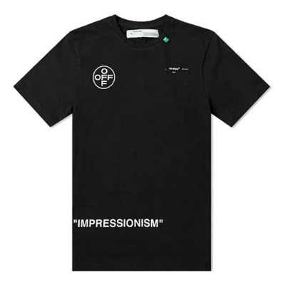 Off-white Men's  Graffiti Arrow Pattern Short Sleeve Loose Fit Black T-shirt