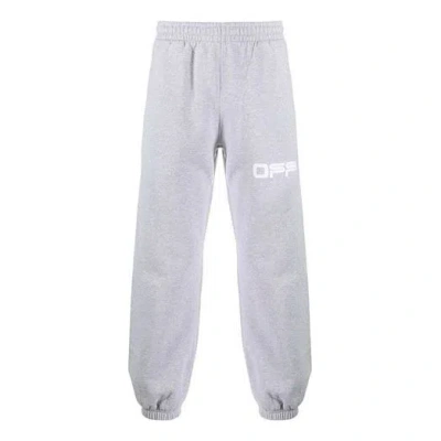 Off-white Men's  Logo Printing Bundle Feet Sports Pants/trousers/joggers Light Grey In Gray