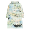 Off-white Men's  Painting Pattern Mid-length Nylon Pullover Hooded Loose Fit Green Windbreaker In Multi