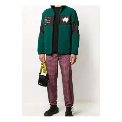 Off-white Men's  Printing Fleece Jacket Green