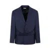 Off-white Wool Single-breasted Blazer In Blue
