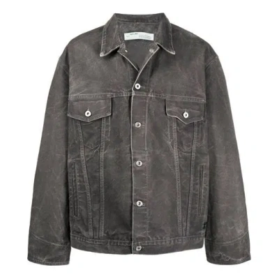 Off-white Men's  Ss21 Denim Jacket Ordinary Version Gray
