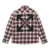 Off-white Men's  Ss21 Plaid Back Arrow Red Shirt In Multi