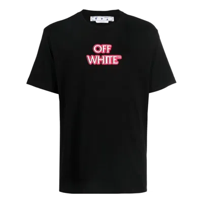 Off-white Men's  Ss22 Alphabet Logo Printing Round Neck Short Sleeve Loose Fit Black T-shirt