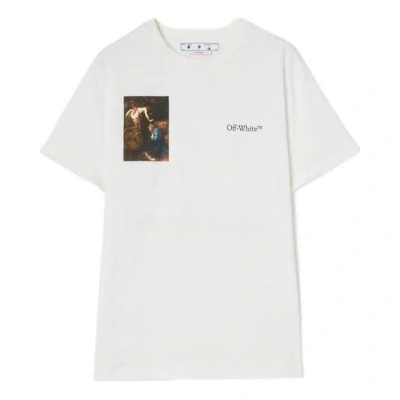 Off-white Men's  Ss22 Back Painting Printing Round Neck Short Sleeve White T-shirt