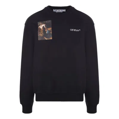 Off-white Men's  Ss22 Character Logo Printing Round Neck Long Sleeves Black