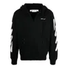 Off-white Men's  Ss22 Diagonal Stripes Printing Zipper Jacket Version Black