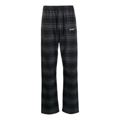 Off-white Men's  Ss22 Plaid Straight Casual Pants/trousers Black