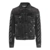 Off-white Men's  Ss22 Printing Denim Jacket Black