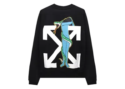 Pre-owned Off-white Men's Offwhite Adam Eve Slim Fit Sweatshirt In Black