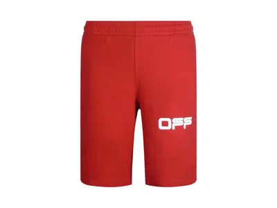 Pre-owned Off-white Men's Offwhite Airport Tape Sweatshorts In Red