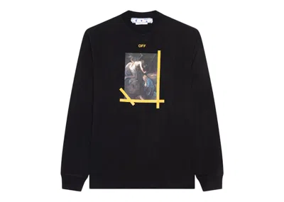 Pre-owned Off-white Men's Offwhite Arrow Caravaggio Ann Skate Long Sleeve Tee Shirt In Black/yellow In Multi