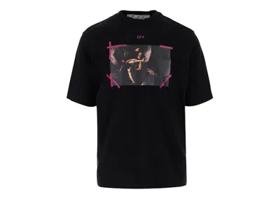 Pre-owned Off-white Men's Offwhite Arrow Caravaggio Mercy Tee Shirt/in Black/purple