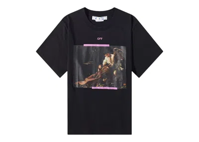 Pre-owned Off-white Men's Offwhite Arrow Caravaggio St Fran Slim Tee Shirtin Black