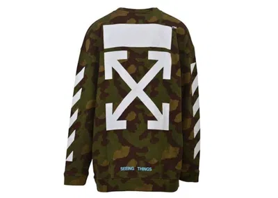 Pre-owned Off-white Men's Offwhite Arrow Long Sleeve T-shirt In Green Camo White