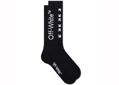 Pre-owned Off-white Men's Offwhite Arrow Mid Length Socks In Black