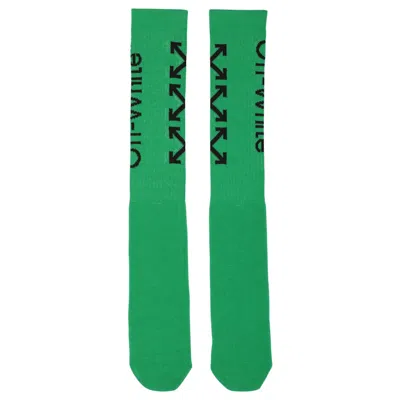 Pre-owned Off-white Men's Offwhite Arrow Socks In Green/black