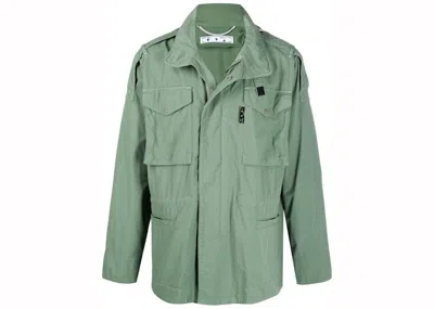 Pre-owned Off-white Men's Offwhite Arrows Logo Field Jacket In Green