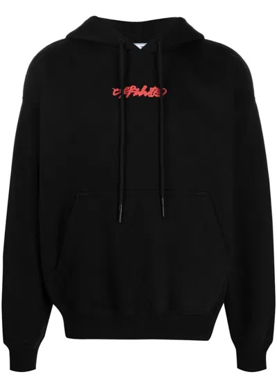 Pre-owned Off-white Men's Offwhite Arrows On Canvas Hooded Sweatshirt In Black
