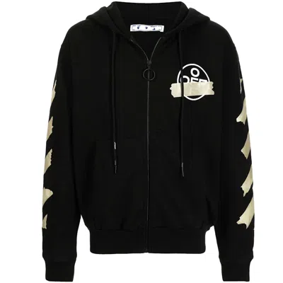 Pre-owned Off-white Men's Offwhite Arrows Zip Up Hoodie In Black