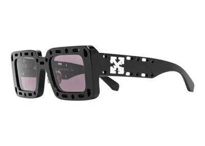 Pre-owned Off-white Men's Offwhite Atlantic Cutout Detail Square Frame Sunglasses In Black