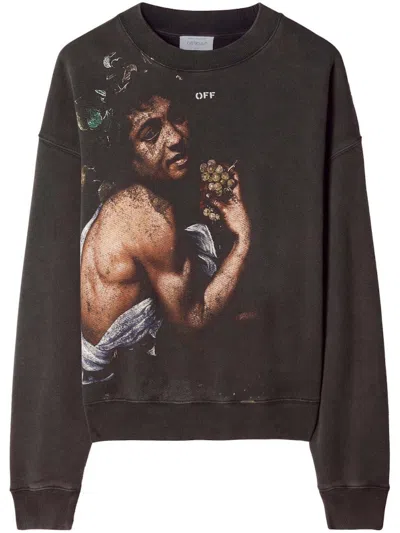 Pre-owned Off-white Men's Offwhite Bacchus Cotton Sweatshirt In Brown/print