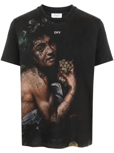 Pre-owned Off-white Men's Offwhite Bacchusprint Cotton T-shirt In Black