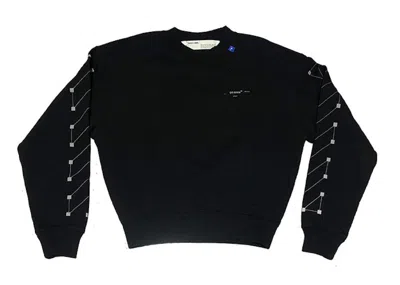 Pre-owned Off-white Men's Offwhite Backbone Arrows Crewneck Sweatshirt In Black