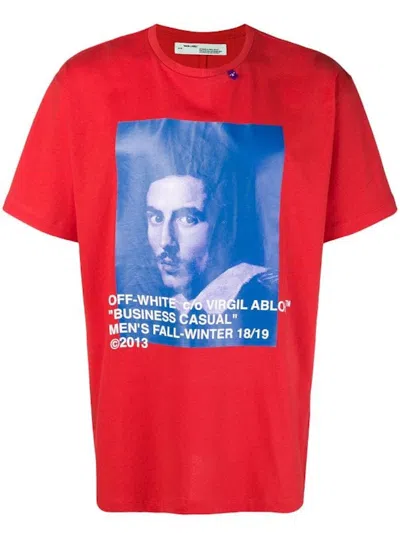 Pre-owned Off-white Men's Offwhite Bernini Spliced Tee Shirt In Red