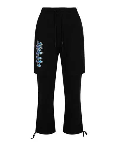 Pre-owned Off-white Men's Offwhite Blue 90's Liquid Double Sweatpants In Black