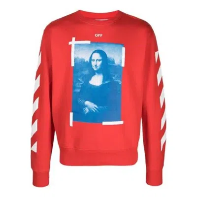 Pre-owned Off-white Men's Offwhite Blue Monalisa Slim Crewneck Sweatshirt In Red