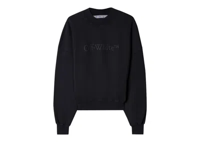 Pre-owned Off-white Men's Offwhite Bookish Laund Boxy Crewneck Sweatshirt In Black