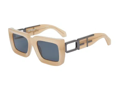 Pre-owned Off-white Men's Offwhite Boston Sunglasses In Sand/dark Grey (oeri073s23pla0011707)