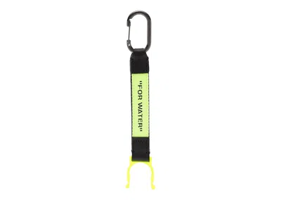 Pre-owned Off-white Men's Offwhite Bottle Holder Keyring In Black/fluo Yellow In Multi