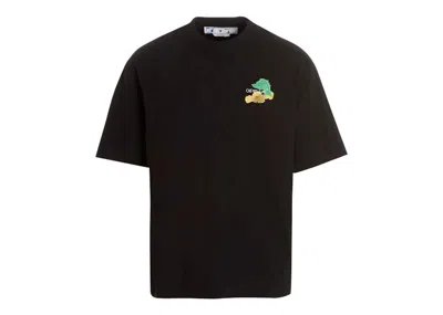 Pre-owned Off-white Men's Offwhite Brush Arrows Over Skate Short Sleeve Tee Shirtin Black
