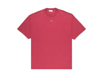 Pre-owned Off-white Men's Offwhite Bw S.matthew Over Short Sleeve T-shirt In Rio Red