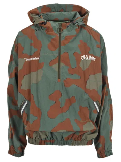 Pre-owned Off-white Men's Offwhite Camoflauge Windbreaker In Green/brown In Multi