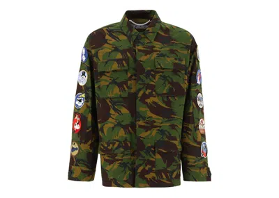 Pre-owned Off-white Men's Offwhite Camou Patch Field Jacket In Army Green