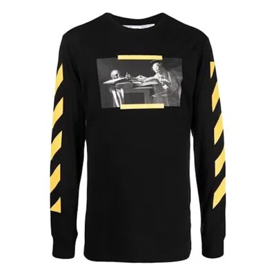 Pre-owned Off-white Men's Offwhite Carav Painting Long Sleeve Tee Shirt In Black